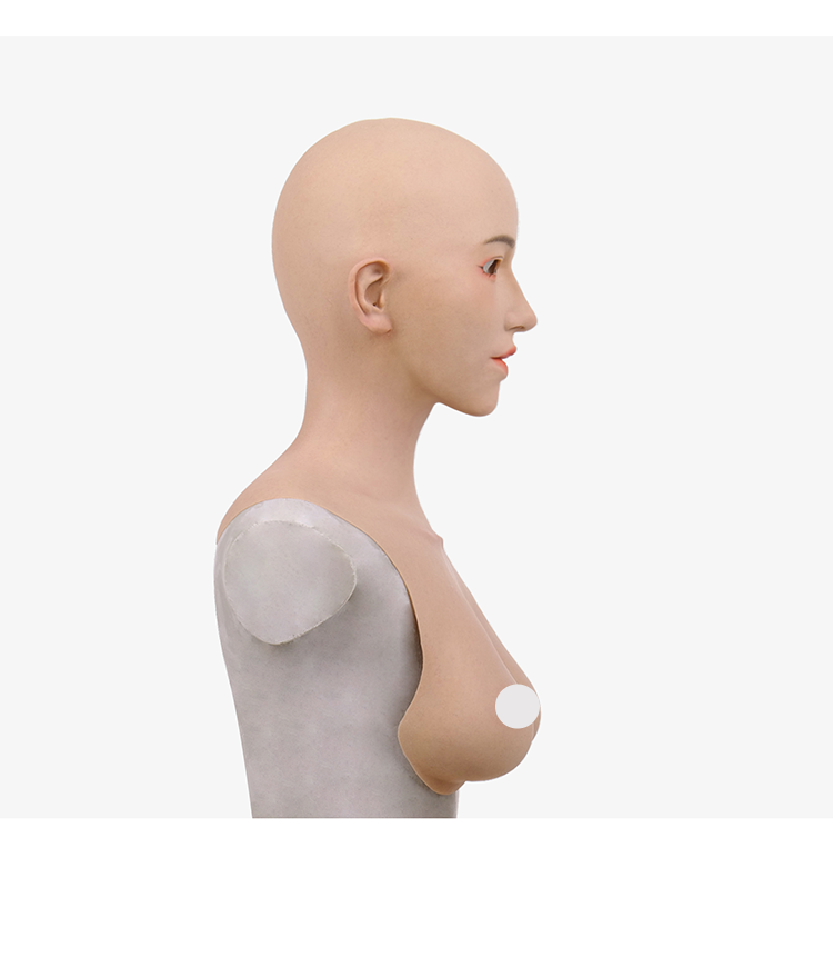 MoliFX Linglong Taoyao makeup mask by InTheMask with breasts, female oriental beauty mask, C cup, detailed facial features.