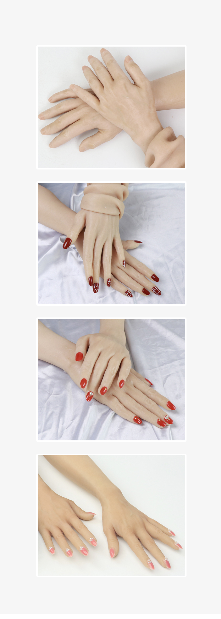 „Real Hands“ Damen-Silikonhandschuhe mit Nägeln 