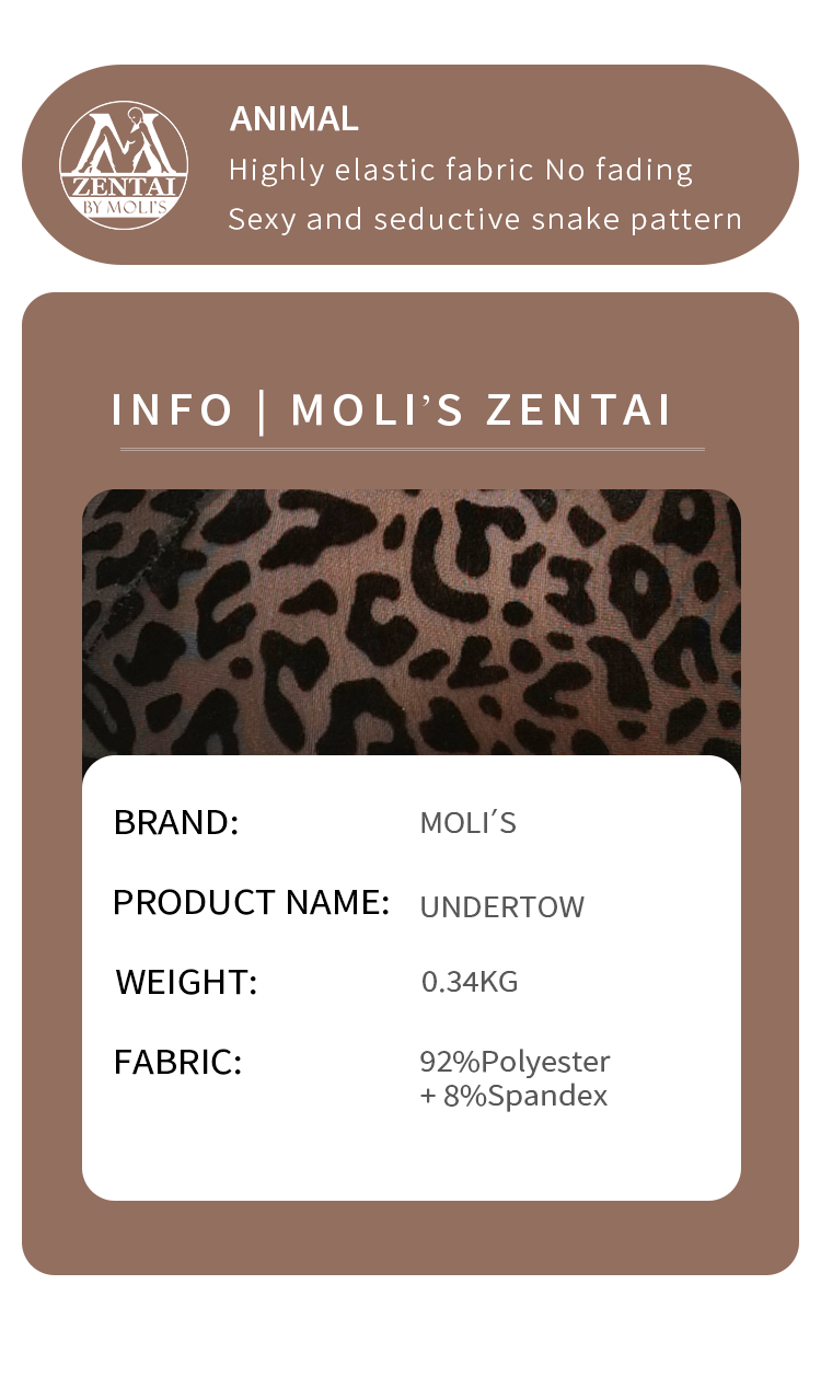 Molis Zentai | „Undertow“ dunkler Nylon-Leopard 