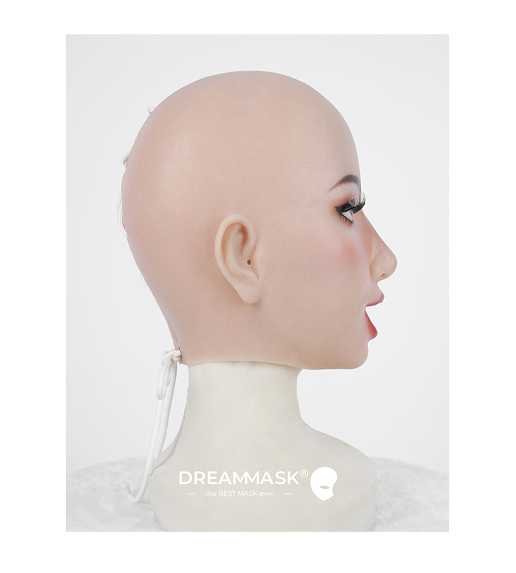 "Fantasy" with Fake Tongue Sheath Open Mouth The Silicone Female Mask by Dreammask Crossdresser