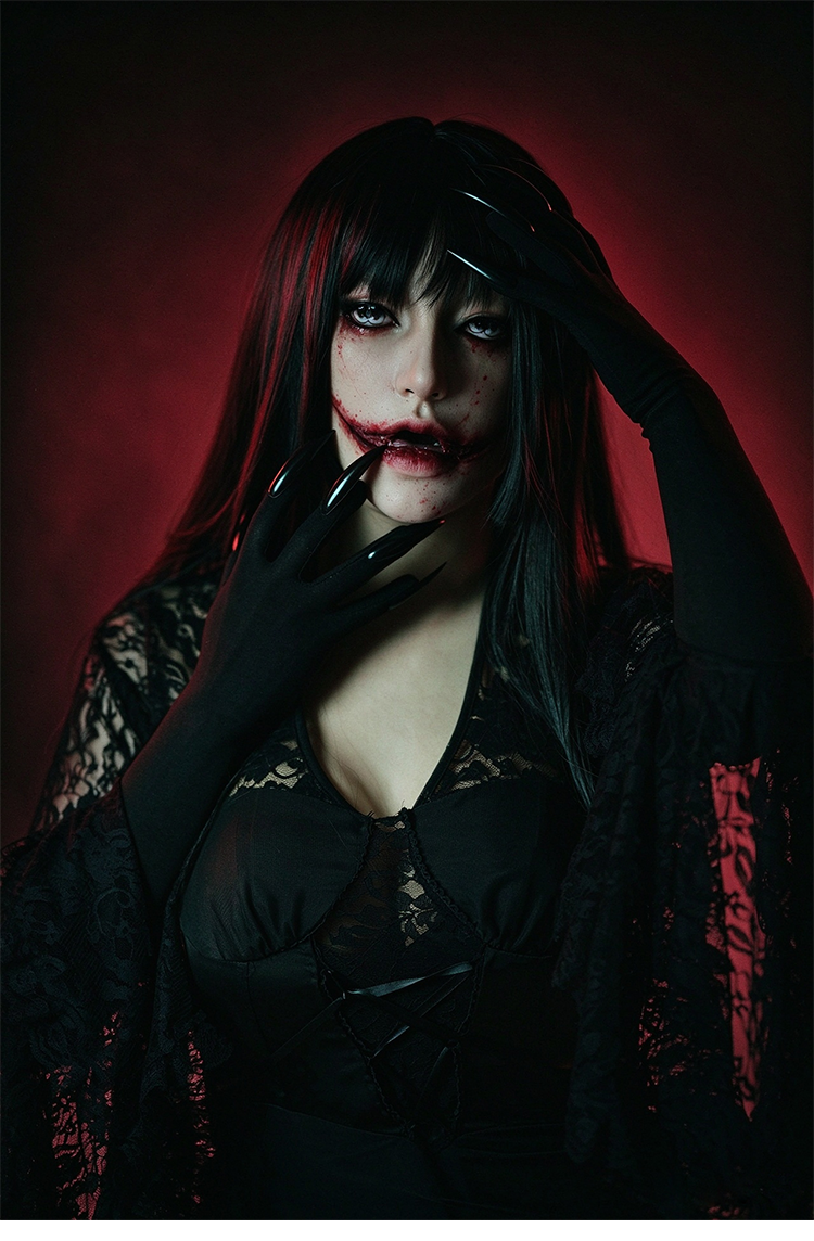 "Blood Kiss" 2026 Halloween Special Makeup Female Mask Inspired by Acedia