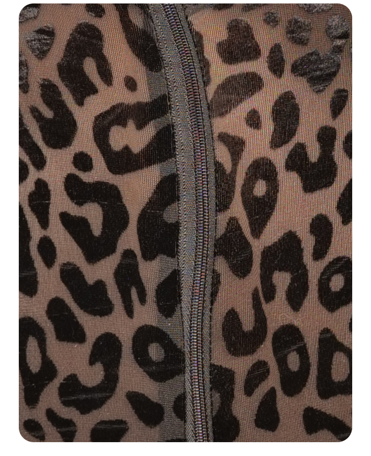 Molis Zentai | „Undertow“ dunkler Nylon-Leopard 