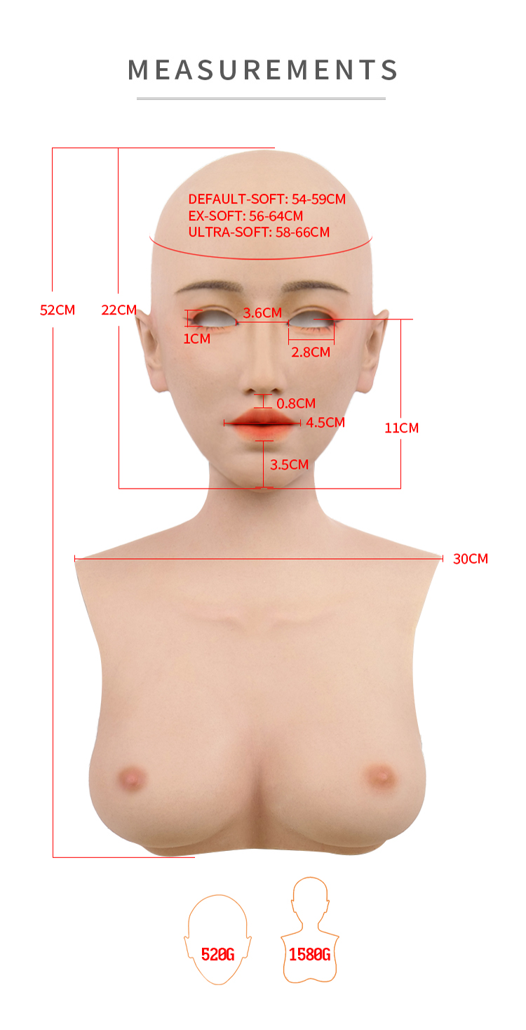 MoliFX | “Linglong” Taoyao Makeup |  The Oriental Beauty Female Mask with Breasts C Cup X04C - InTheMask by Moli's