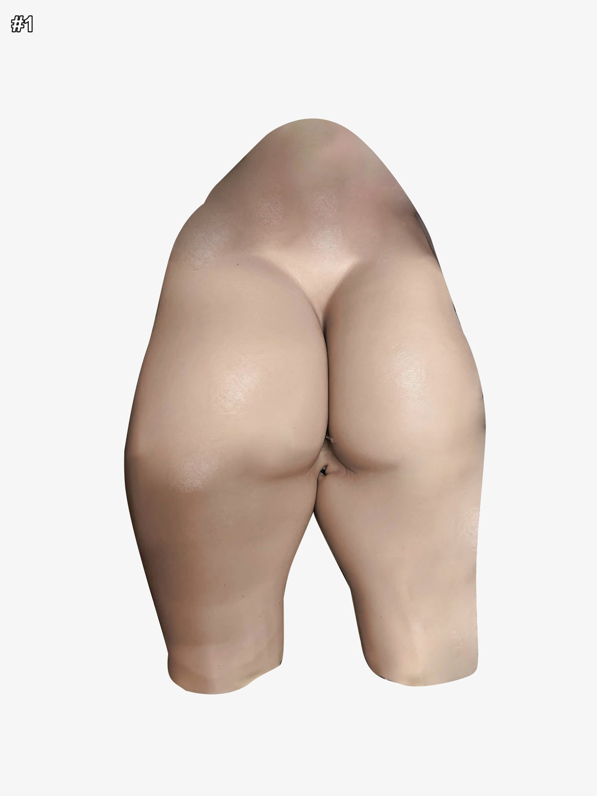 Silicone girdle pant from Inthemask by MOLIS with high hip and thigh enhancement, shown in black with labeled features.