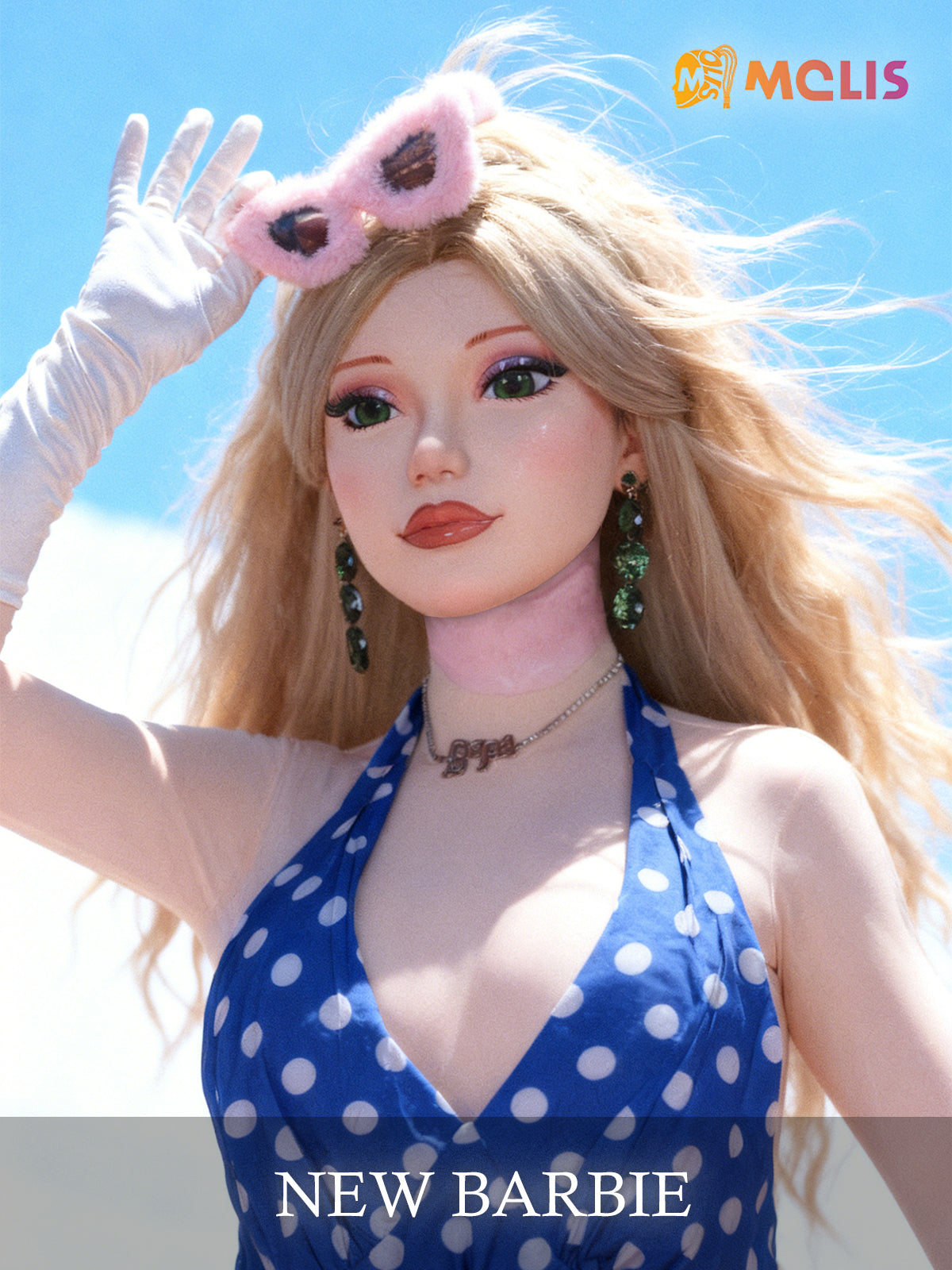 All New Barbie doll mask by NEOGAN with gag and latex hood, featuring detailed design and vibrant colors.