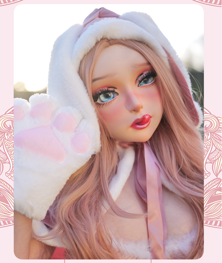 NEOGAN | Cherrie, die weibliche Puppenmaske mit Knebel und Latexhaube 