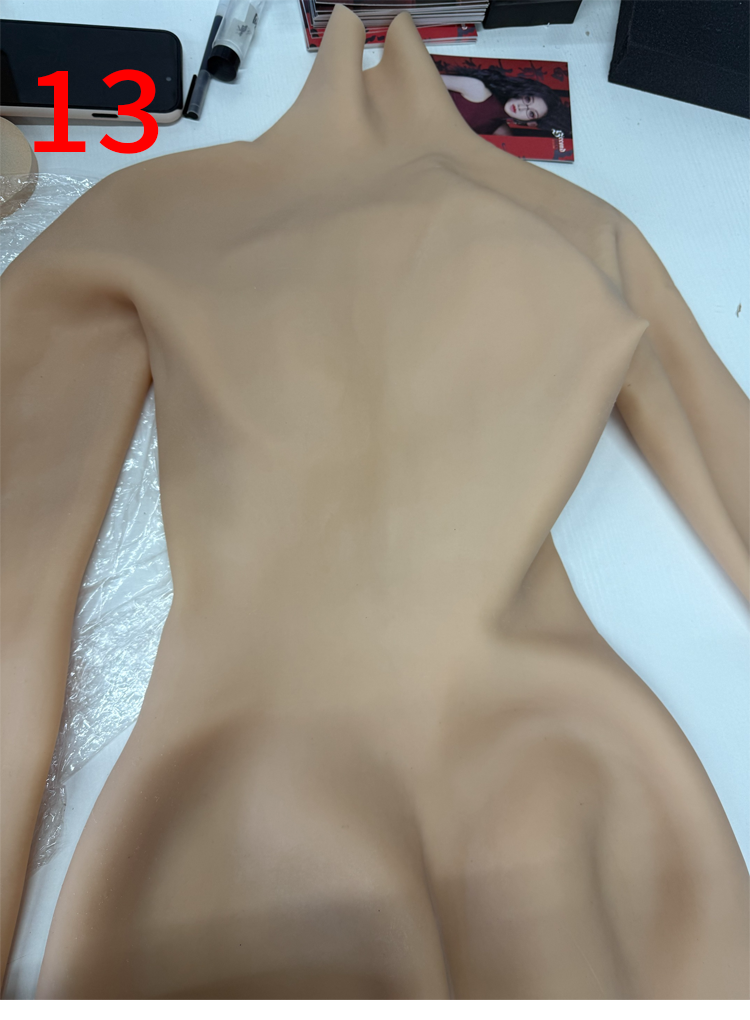 #13【Flash Sale 33% OFF】Zero Touch | Brand New Silicone Female Bodysuit with Arms and Padded Girdle D Cup