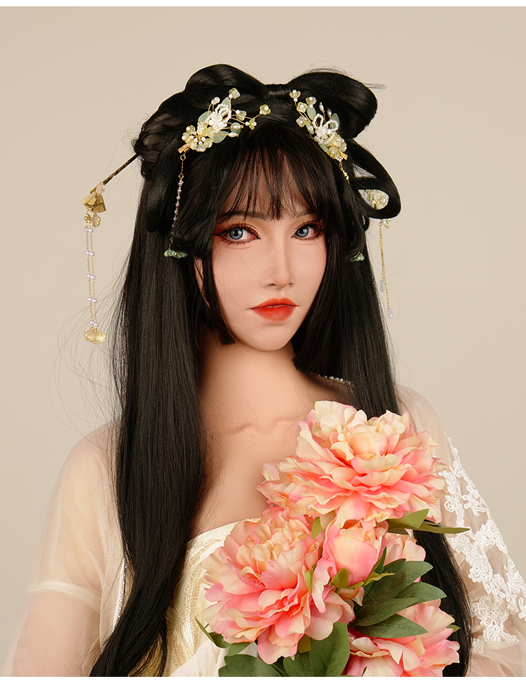 MoliFX Linglong Taoyao makeup mask by InTheMask, featuring an Oriental female beauty mask with breasts, C cup, detailed facial features.