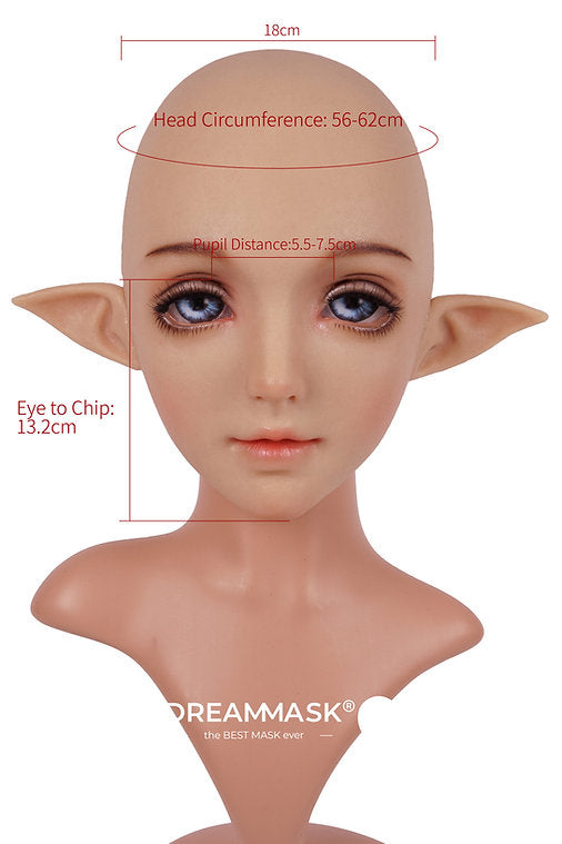 „Iriya“ Die Elfe Silikon-Frauenmaske | Ohren austauschbar 