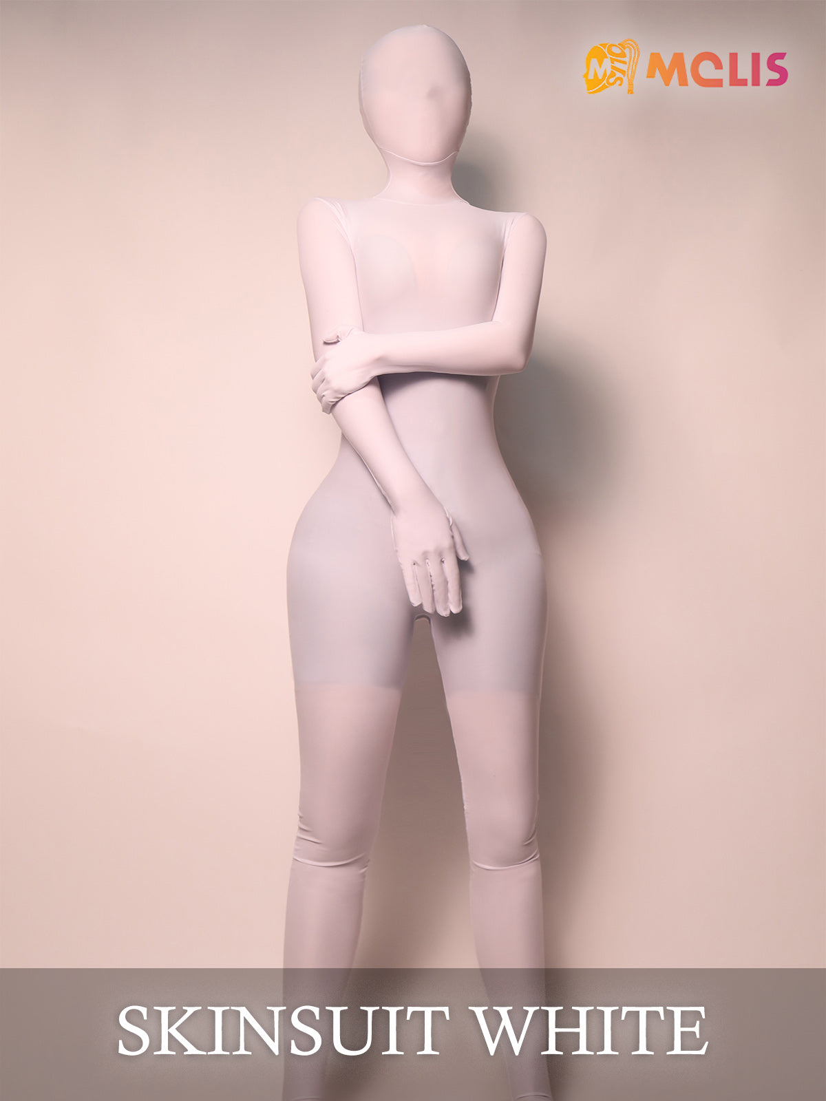 Molis Zentai | White "Skinsuit" of CLASSIC Series Super Spandex - InTheMask by Moli's