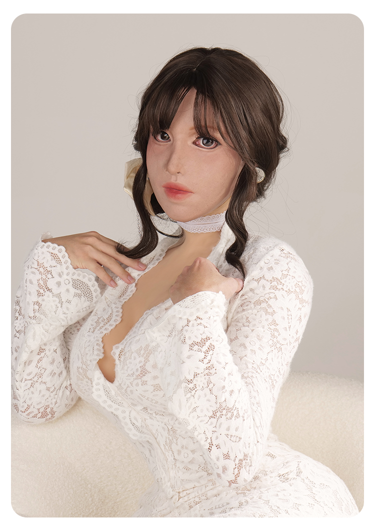 MoliFX Molly2 Shinjuku makeup SFX silicone female mask by InTheMask, showing detailed facial features and realistic skin texture.