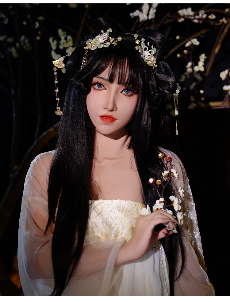 InTheMask MOLIS Linglong Taoyao makeup mask, female cosplay mask with breasts, detailed oriental beauty face, C cup chest.