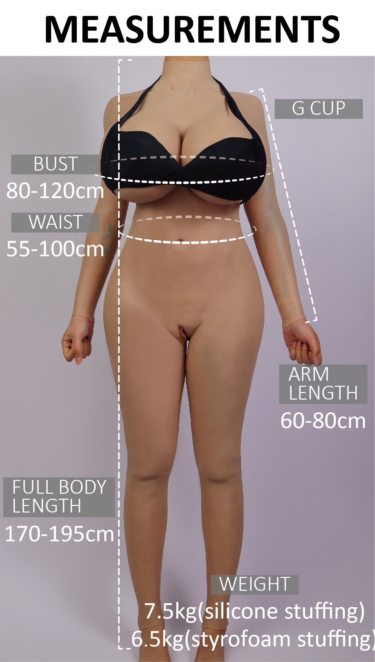 „Hourglass“ Der weibliche Silikon-Body mit S-Cup und fetten Hüften 
