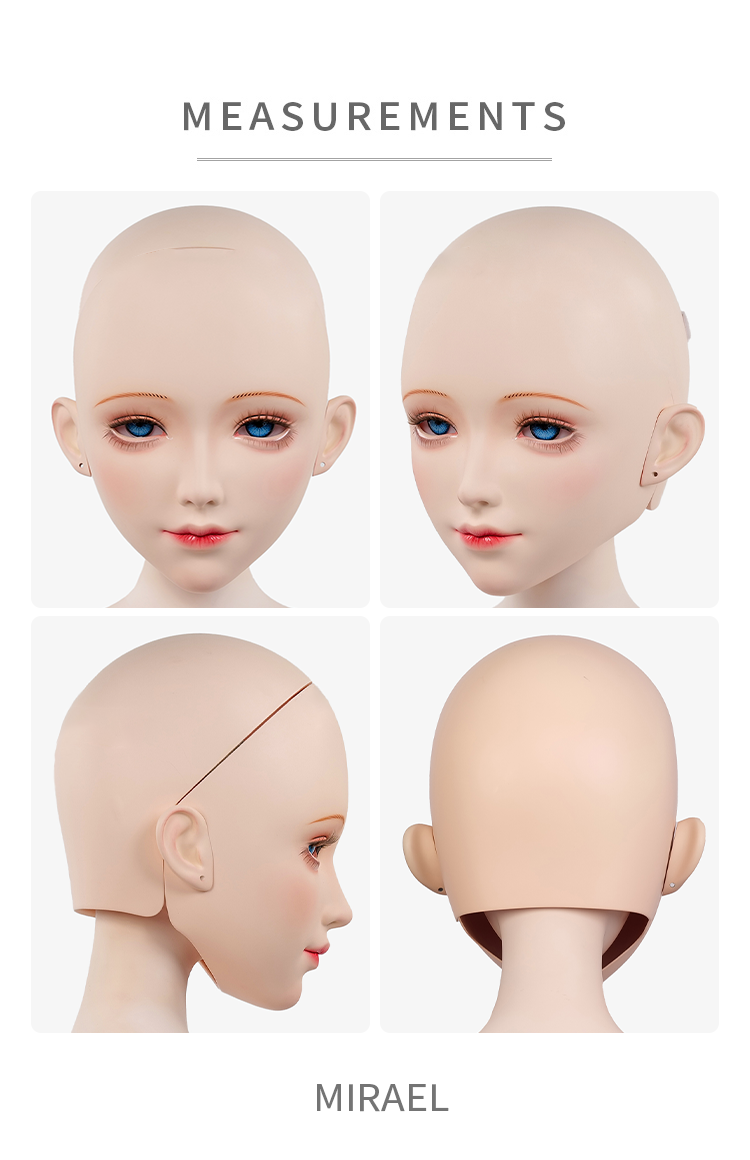 BlackCat "Muse" ear lock doll mask by InTheMask by MOLIS, featuring detailed black and white makeup design and ear lock accents.