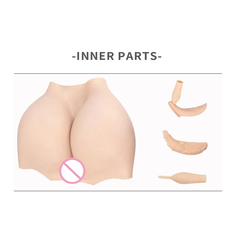 „The Virgin 2.0“ Silikon-Hüft- und Po-vergrößernde Vagina-Hose mit durchdringbarer Analöffnung