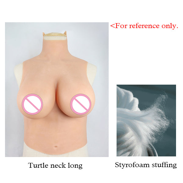 Zero Touch K Cup silicone breastplate with large, realistic breasts from Inthemask by Moli's, showing detailed silicone texture and shape.