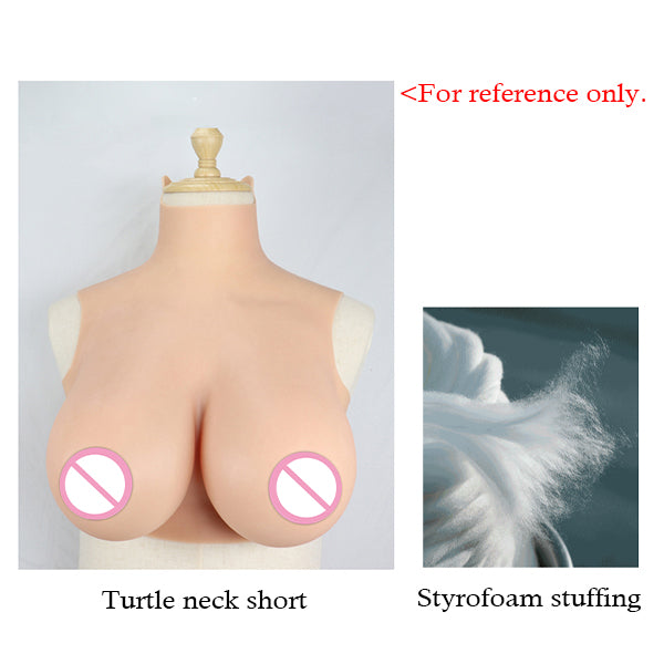Silicone breastplate with "I" cup shape from InTheMask by MOLIS, designed for crossdressers, showing a realistic chest appearance.