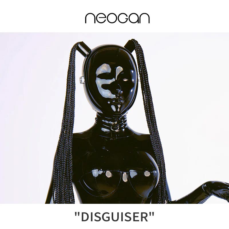 NEOGAN | "Disguiser" The Black Mask with 2 Ponytails & Padlocks