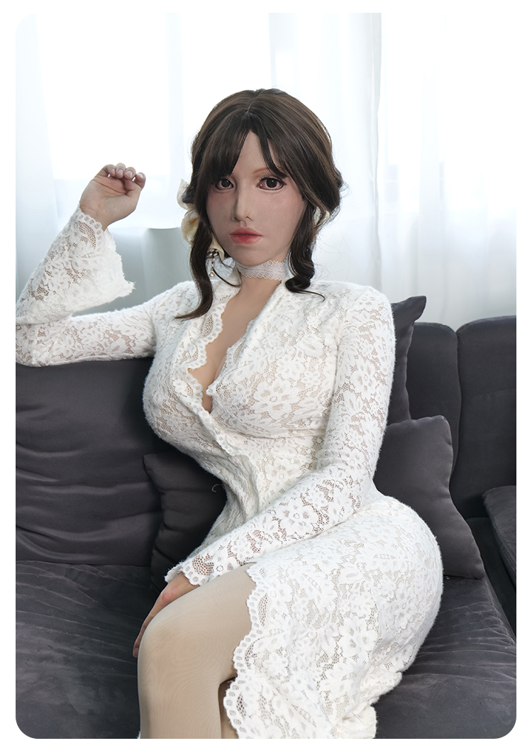 MoliFX Molly2 Shinjuku makeup SFX silicone female mask with realistic facial features and detailed skin texture by InTheMask.