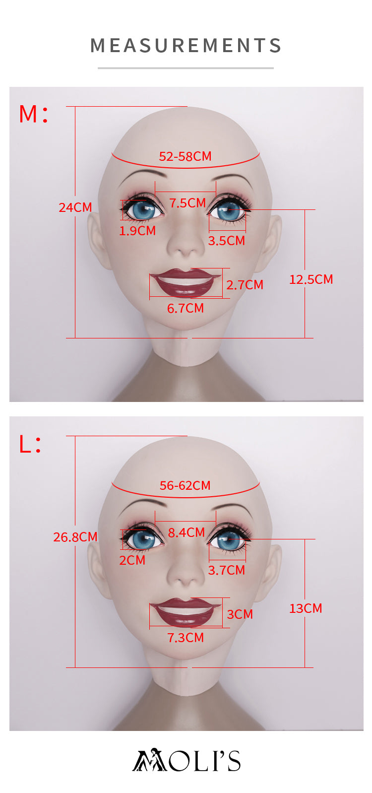 NEOGAN | Queena The Female Doll Mask with Gag and Latex Hood by Moli's D05