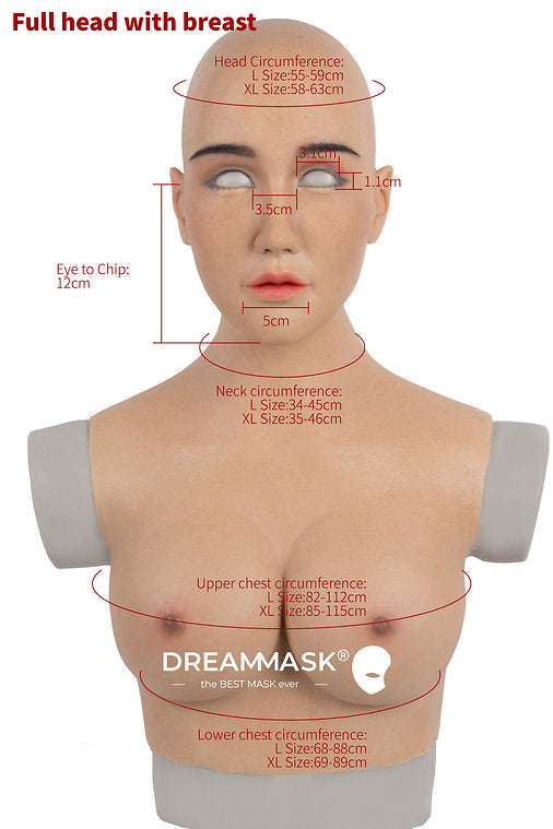 M25 Abigale Plus New Plus Version Silicone Female Mask with Breasts by Dreammask