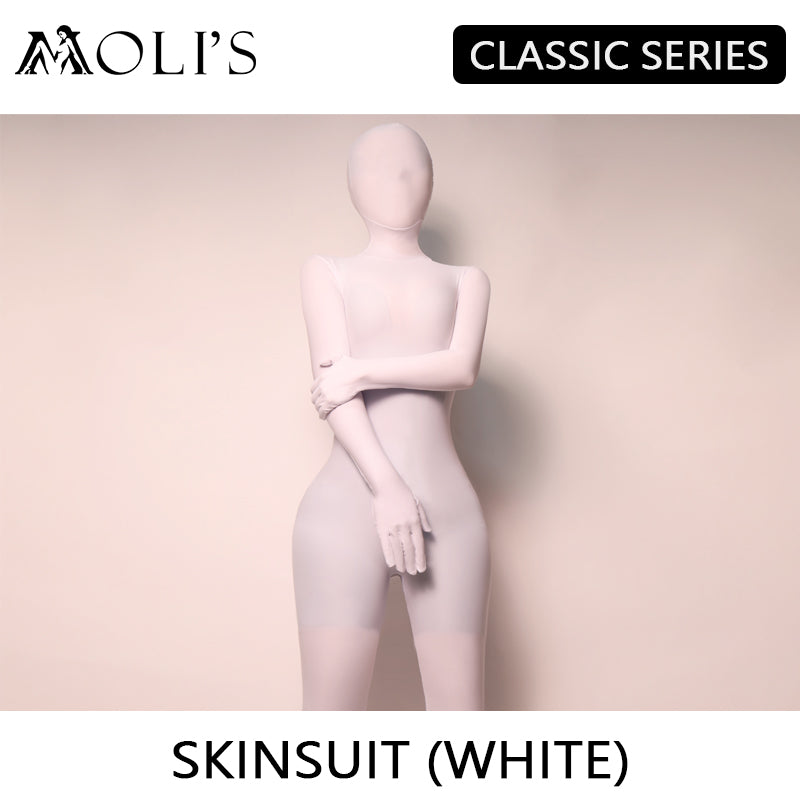 Molis Zentai | Weißer „Skinsuit“ aus Super Spandex der CLASSIC-Serie 