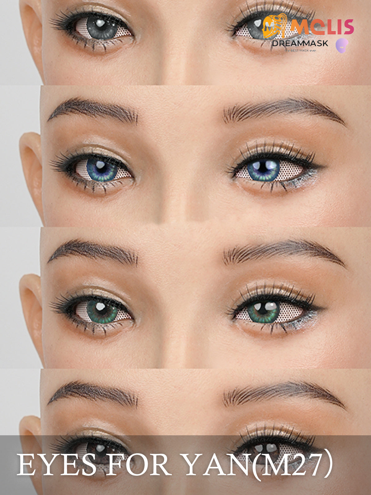 Optional Replaceable Microporous Eyes for Yao(M27) - InTheMask by Moli's