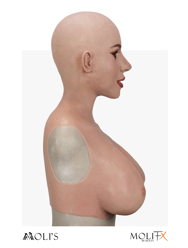 InTheMask by MOLIS Amelia Soho Makeup SFX-Level silicone female mask showing realistic facial features and detailed skin texture.