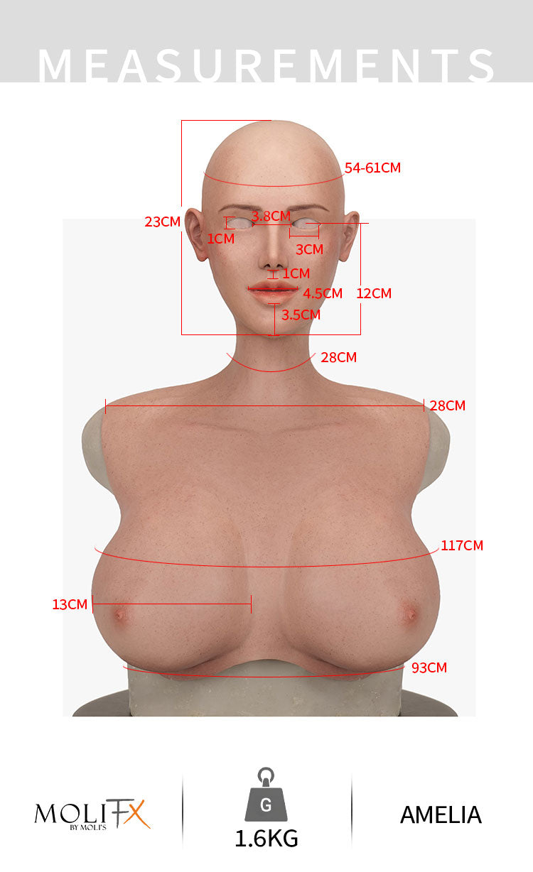 InTheMask by MOLIS Amelia SFX-Level silicone female mask showcasing realistic facial features and detailed skin texture.