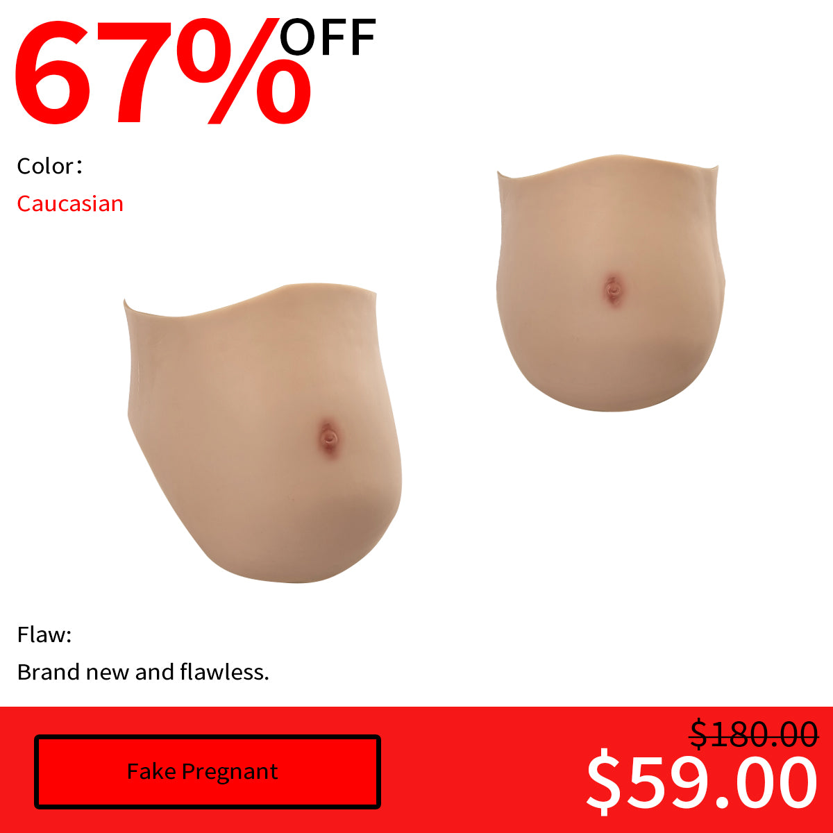 【Flash Sale 55% OFF】Zero Touch丨Silicone Fake Pregnant Belly 3 Months