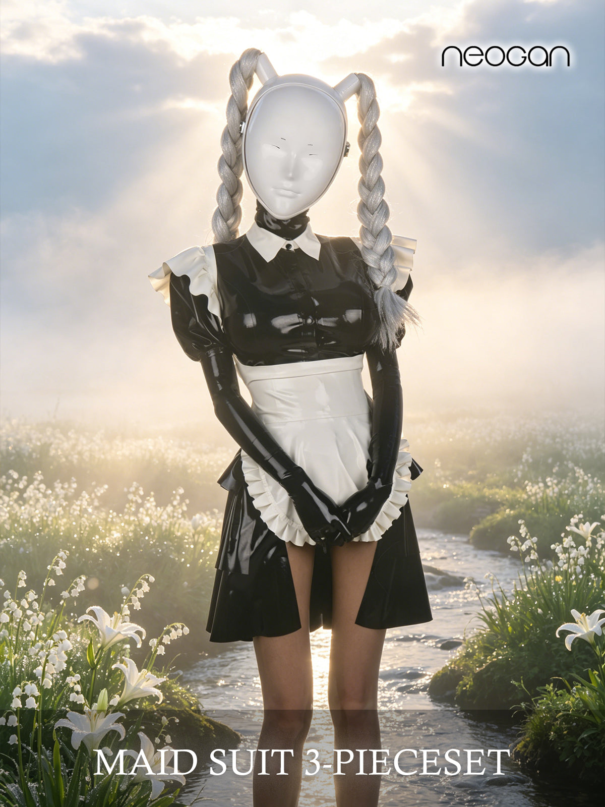 NEOGAN TG10 Asymmetric Latex Maid Suit (3-Piece Set)