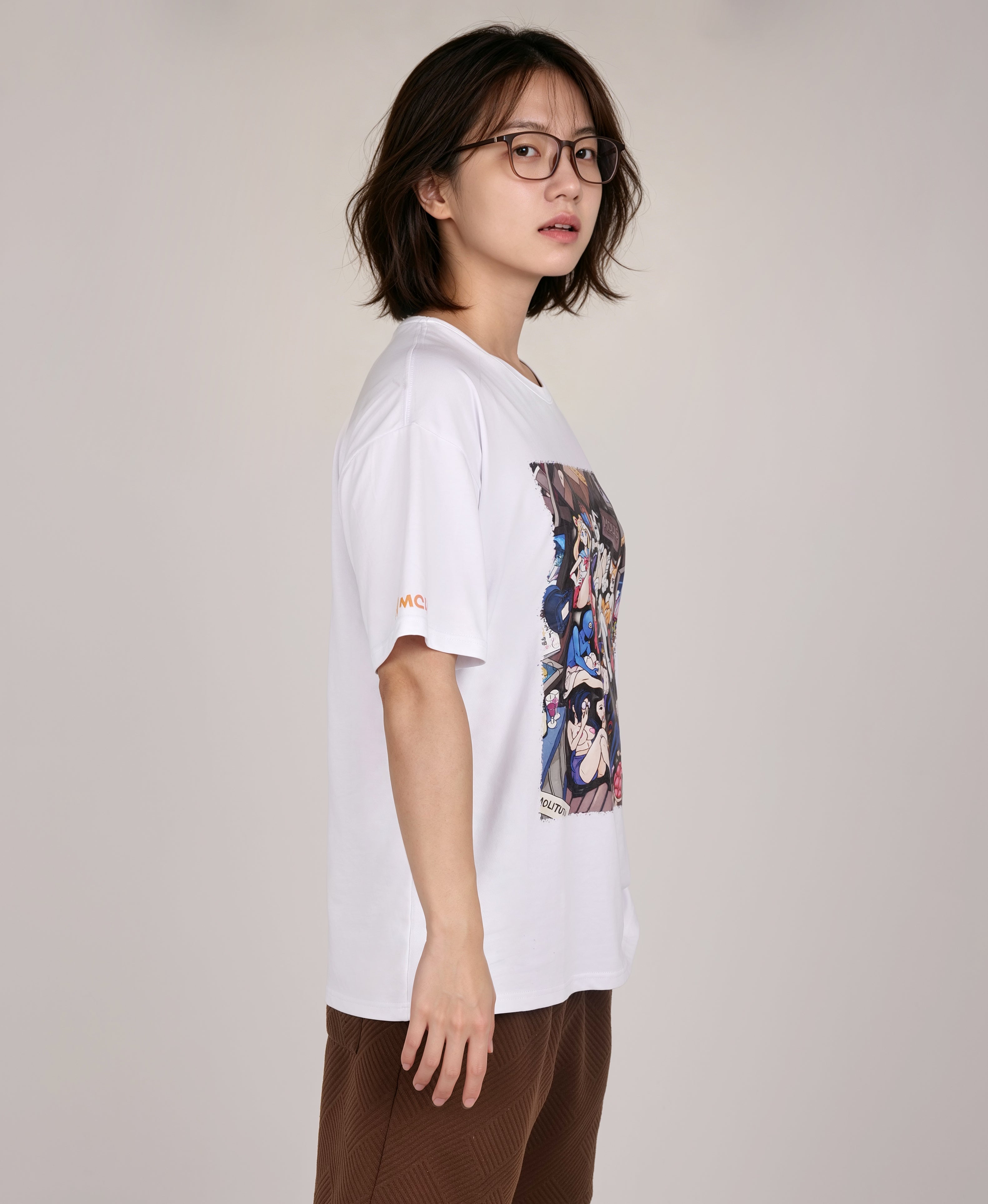 MOLIS New Summer Short Sleeve T-Shirt | Unisex Puzzle Print | Black & White