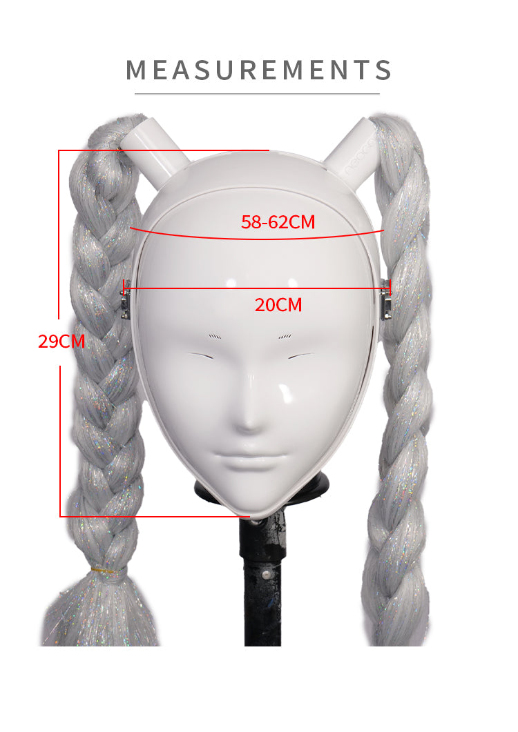 NEOGAN | "Sacred Disguiser" The White Mask with Detachable Ponytails & Locks