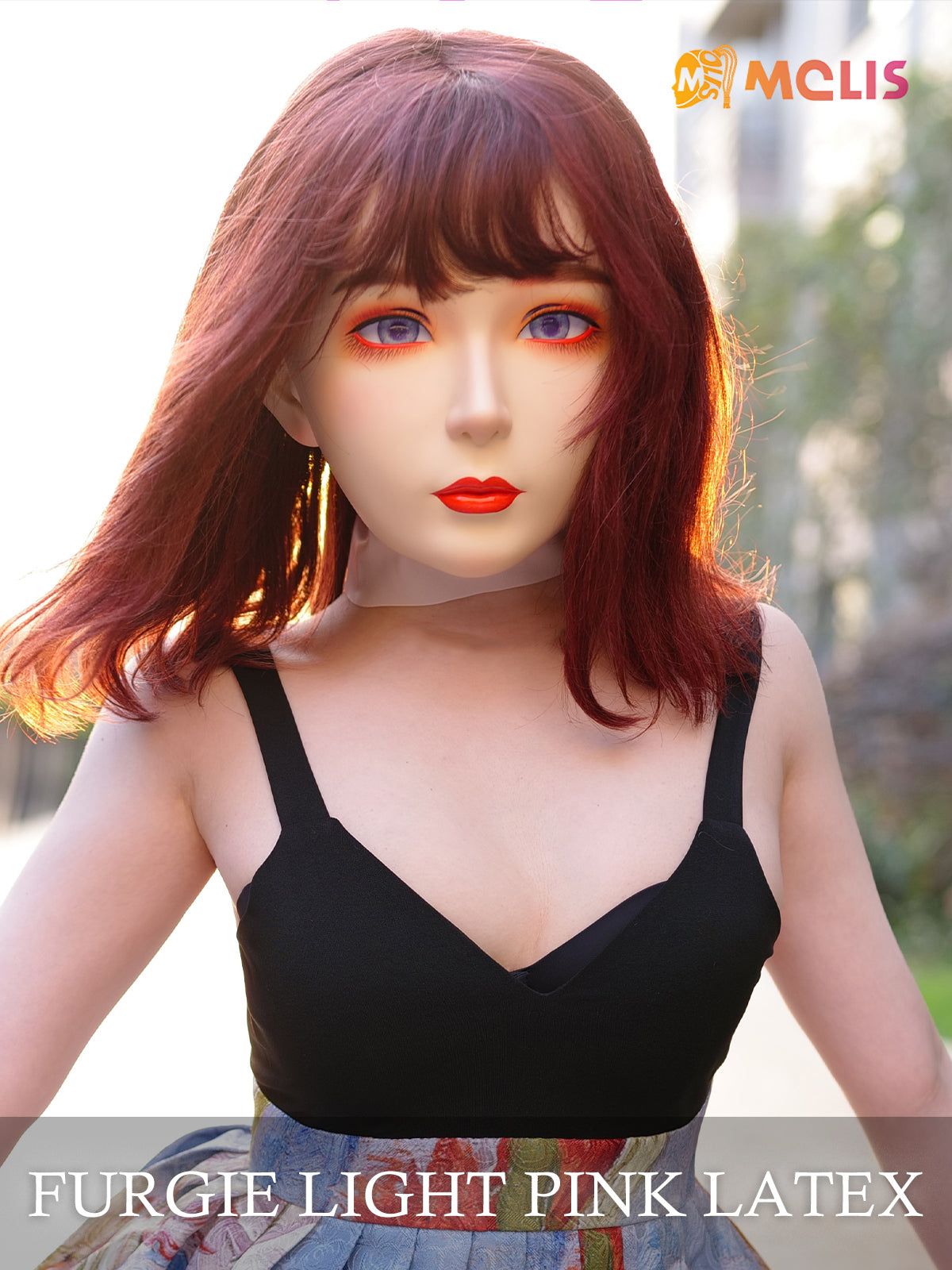 "Furgie" Female Doll Mask with Latex Hood and Optional Mouth Gag(Nude Latex) D01 - InTheMask by Moli's