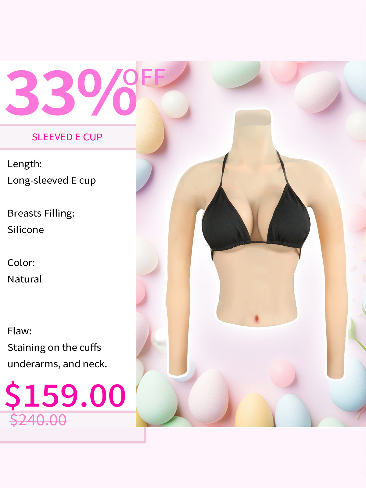【Flash Sale 33% OFF】Zero Touch | Sleeved E Cup Silicone Breastplate Long Version - InTheMask by Moli's