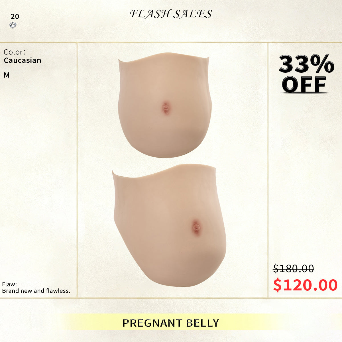 【Flash Sale 33% OFF】Zero Touch丨Silicone Fake Pregnant Belly 3 Months