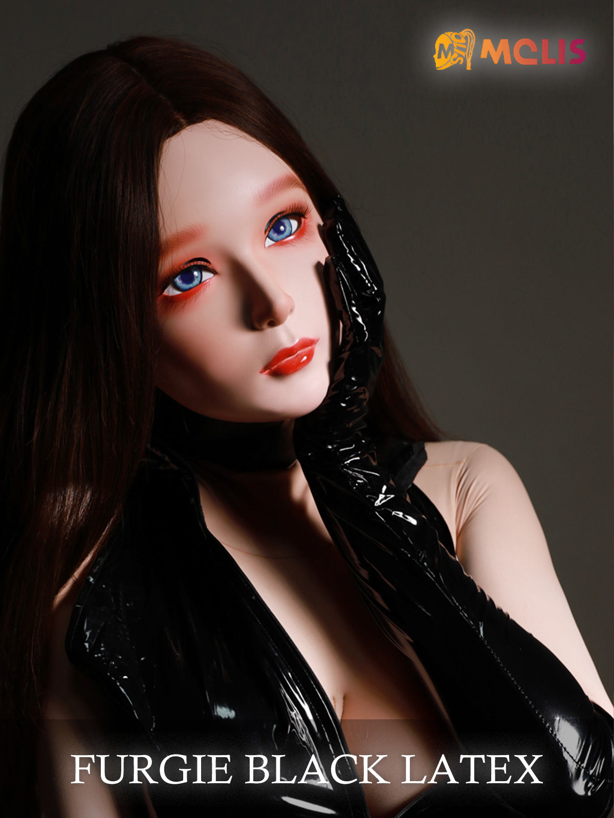 "Furgie" Female Doll Mask with Latex Hood and Optional Gag(Black Latex) D01 - InTheMask by Moli's