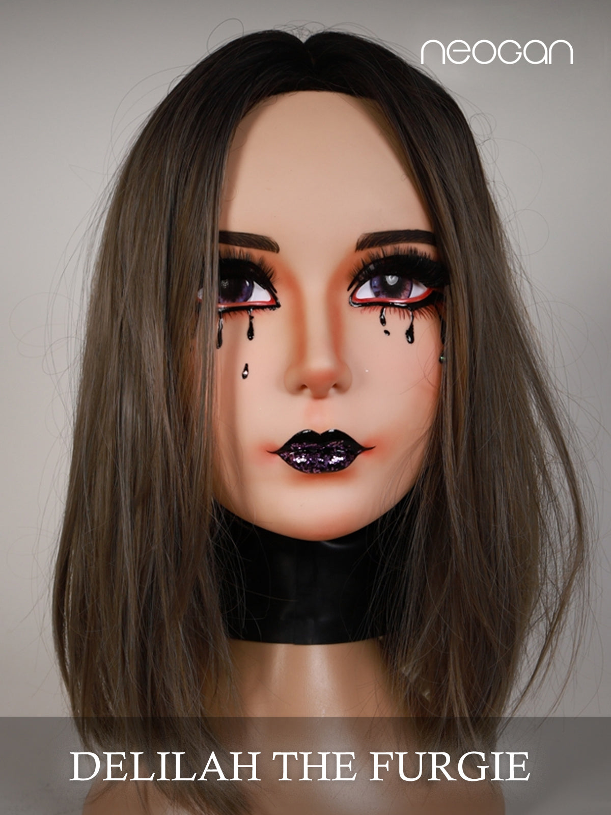 Gothic styled doll face mask from InTheMask by MOLIS, featuring intricate details perfect for cosplay costumes.