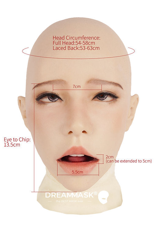 „Poppy“ Die weibliche Maske mit optionalem Knebel und Ahegao-Gesicht 