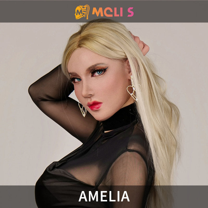 Amelia silicone female mask by InTheMask by MOLIS, featuring realistic facial details and smooth skin texture.
