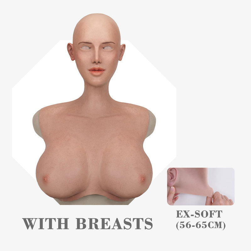 Silicone female mask named Amelia by MoliFX, featuring realistic facial details, from the InTheMask by MOLIS collection.