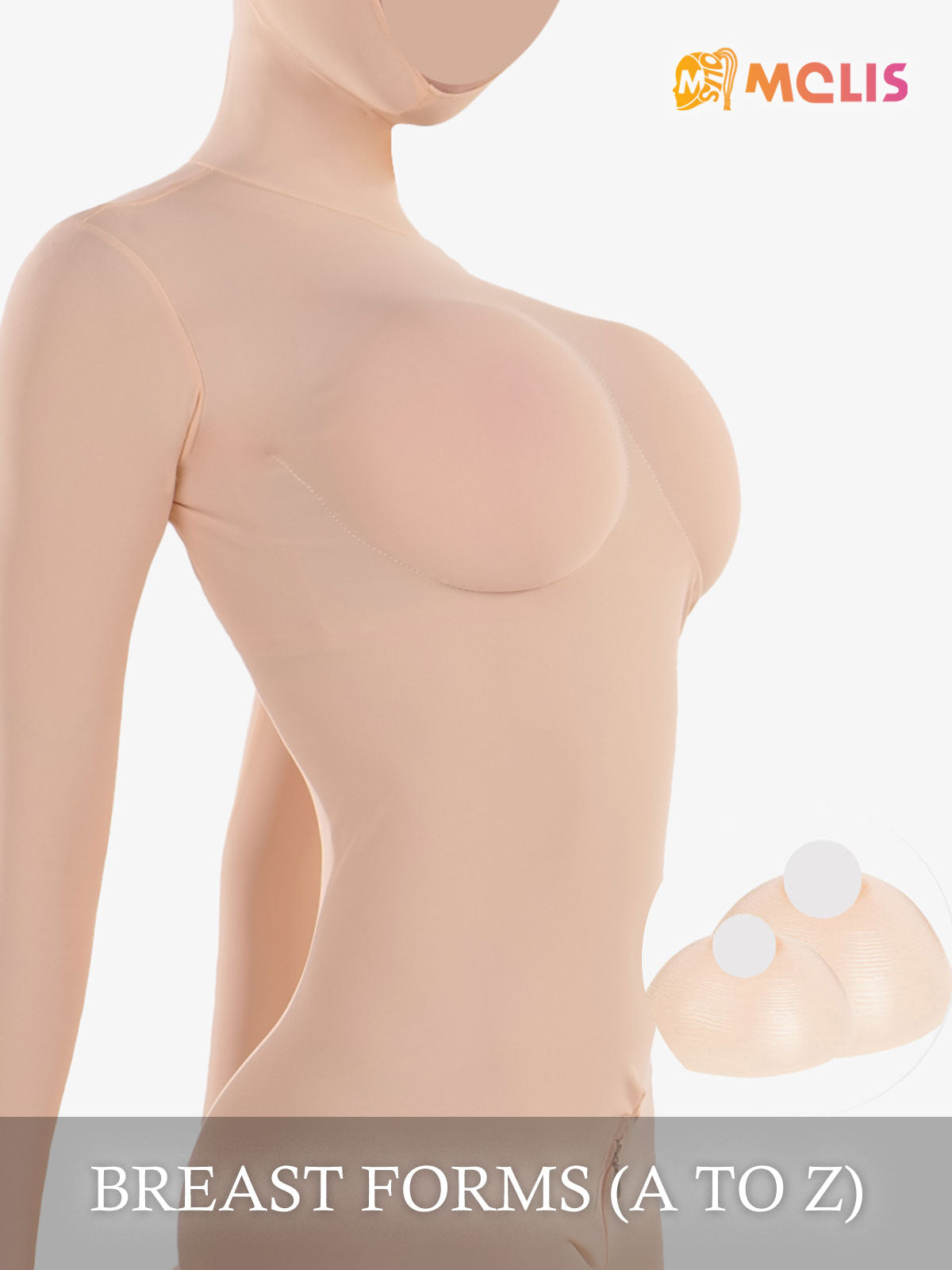Kigurumi Silicone Breast Forms | Round Shape Cleavage Pockets Compatible A-Z Cups - InTheMask by Moli's
