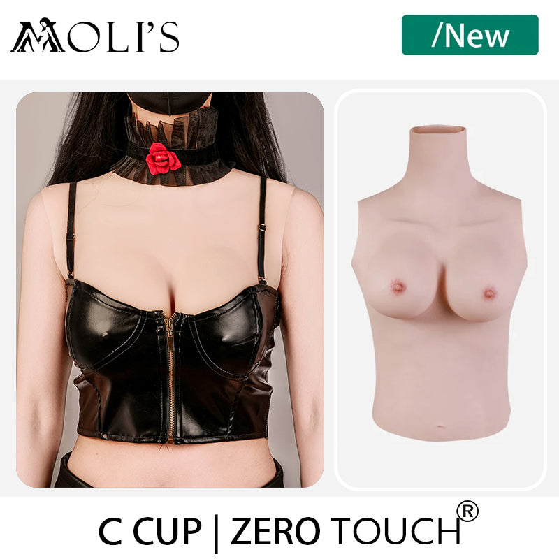 "Zero Touch" Breasts | “C” Cup Silicone Breastplate for Crossdressers