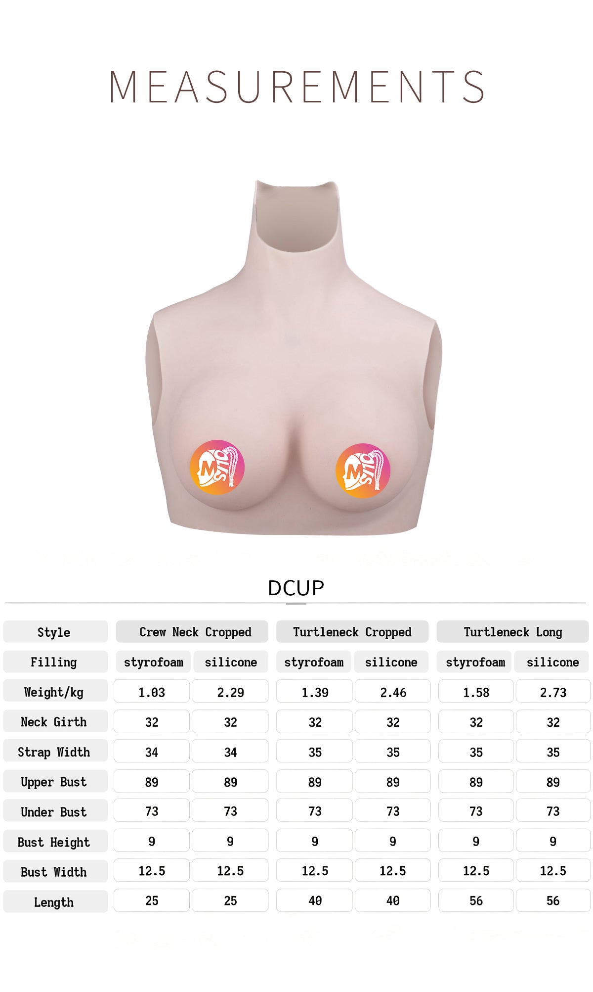 ZERO TOUCH 2 | D Cup Silicone Breastplate, Realistic MTF Breast Forms
