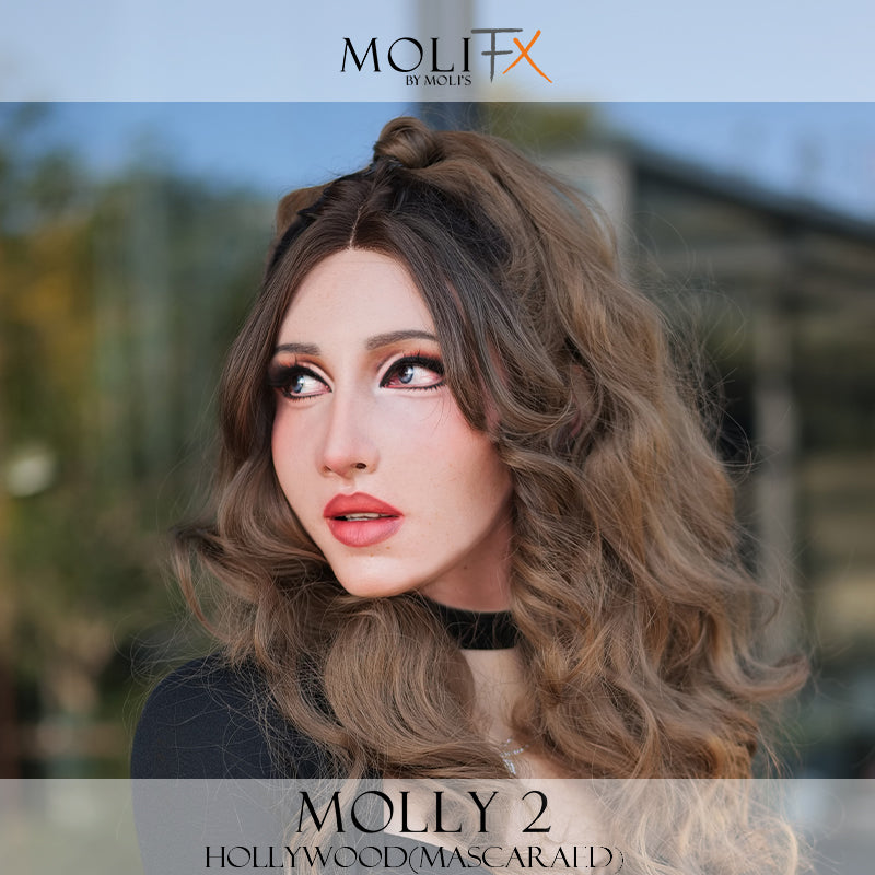 MoliFX | „Molly2“ Hollywood-Make-up | Silikon-Frauenmaske auf SFX-Niveau 