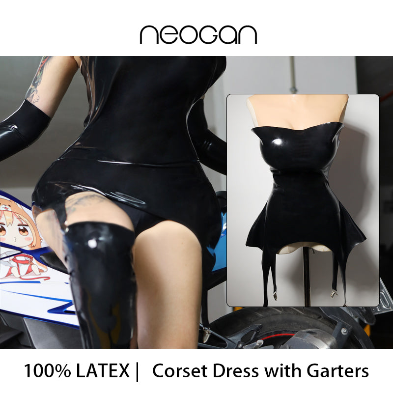 NEOGAN GARTER | 100% Custom Latex Corset Dress with Garters