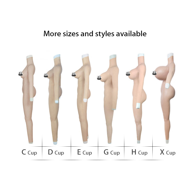 MtF-Anzug | Neuer weiblicher Silikon-Body mit Armen in weiblicher Größe (C-Cup-Brüste) 