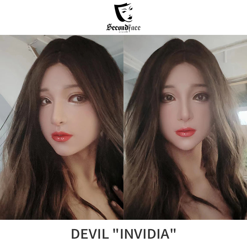 SecondFace | Devil „Invidia“ Silikon-Frauenmaske, 2 Typen 