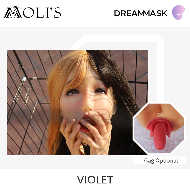 „Violet“ Die Silikon-Frauenmaske Ahegao mit Knebel 