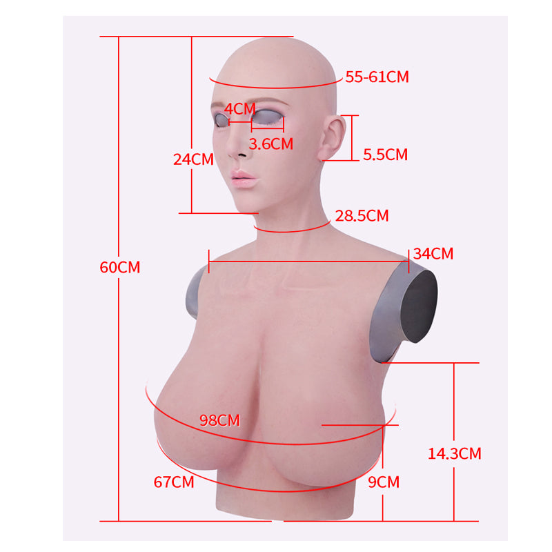 SecondFace by MoliFX | "Luxuria" Human Makeup The Female Mask with I Cup Breasts F01